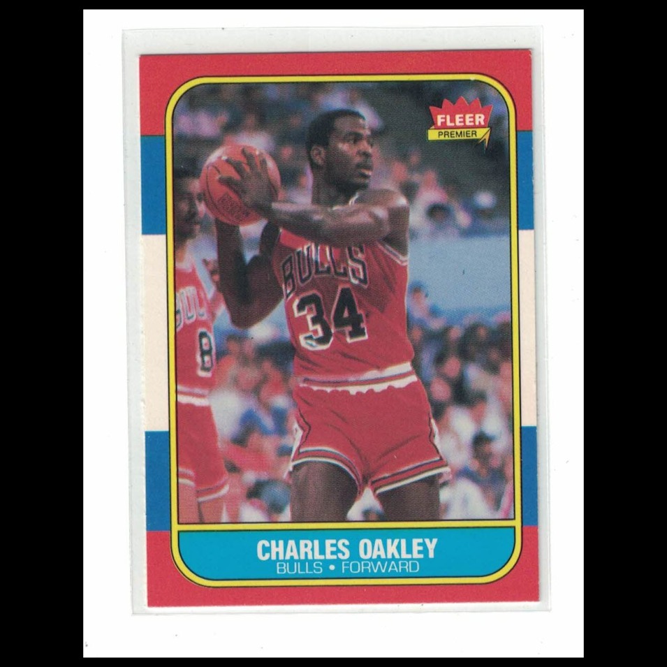 Secure Trade Club - 1986-87 Fleer Basketball Card Charles Oakley Chicago  Bulls #81 RC