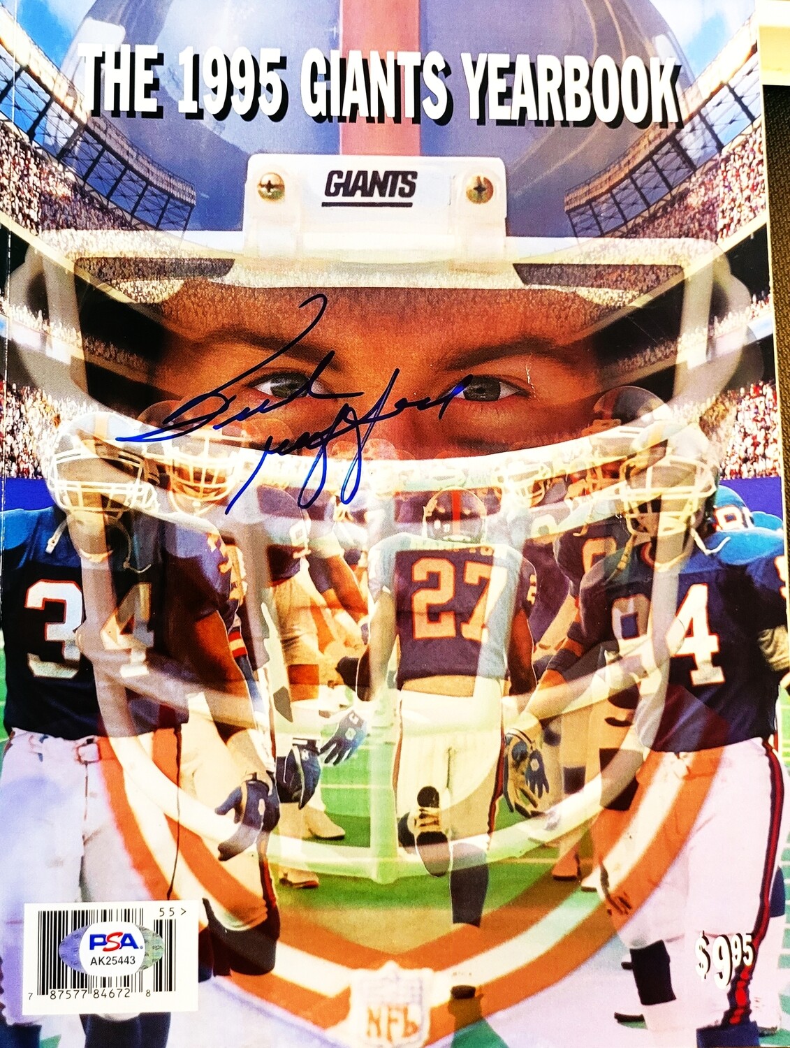 Secure Trade Club - Frank Gifford (Signed Cover) & 10 NY Giant Players  Signed 1995 New York Giants Yearbook (PSA)- Free Shipping.