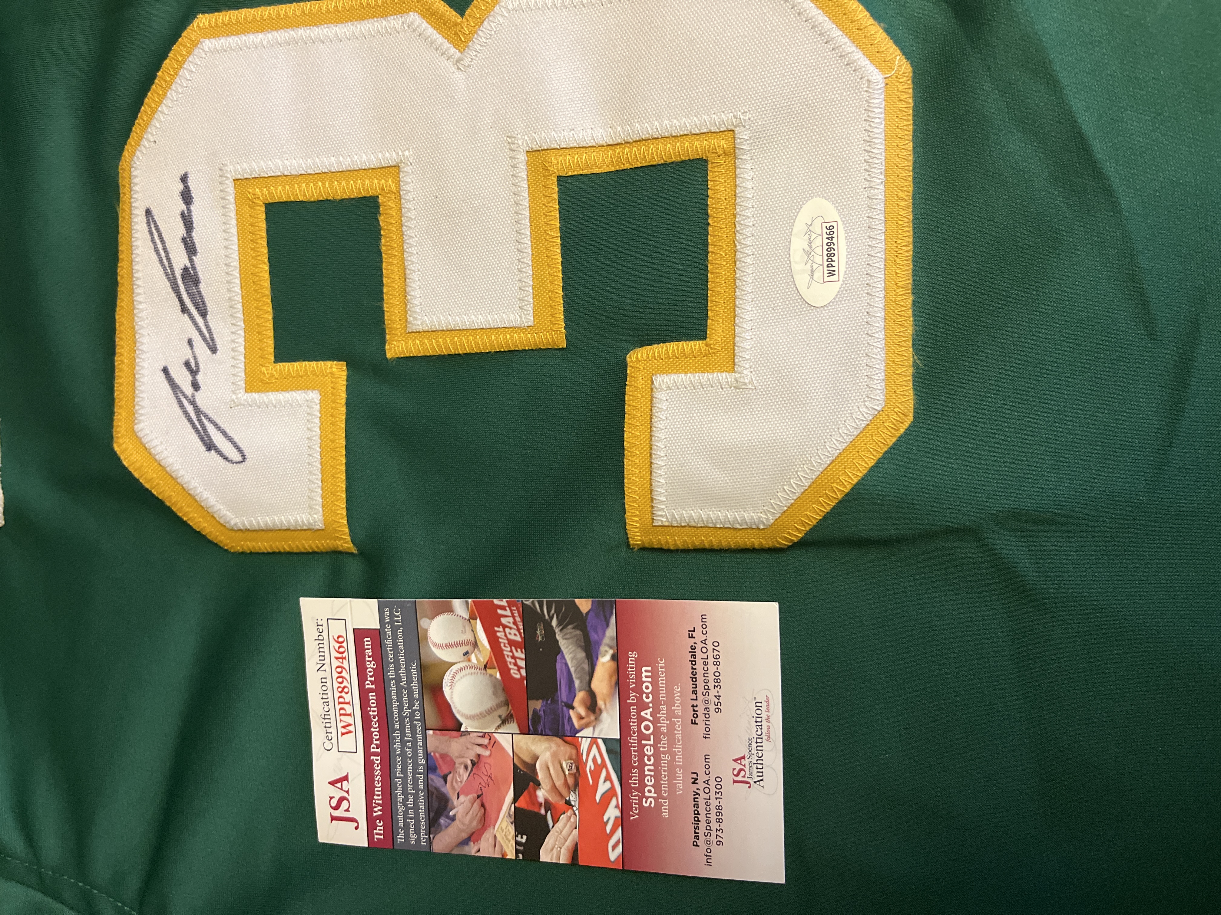 Jose Canseco Signed Autographed Oakland A's Custom Jersey 