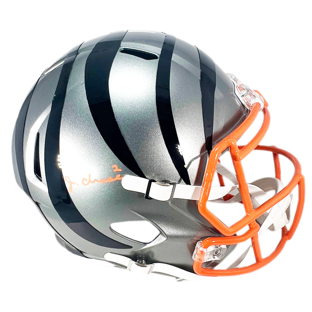 Ja'Marr Chase Cincinnati Bengals Signed Riddell Lunar Mini Helmet